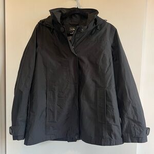 L.L. Bean Black Rain Jacket with Removable Insert